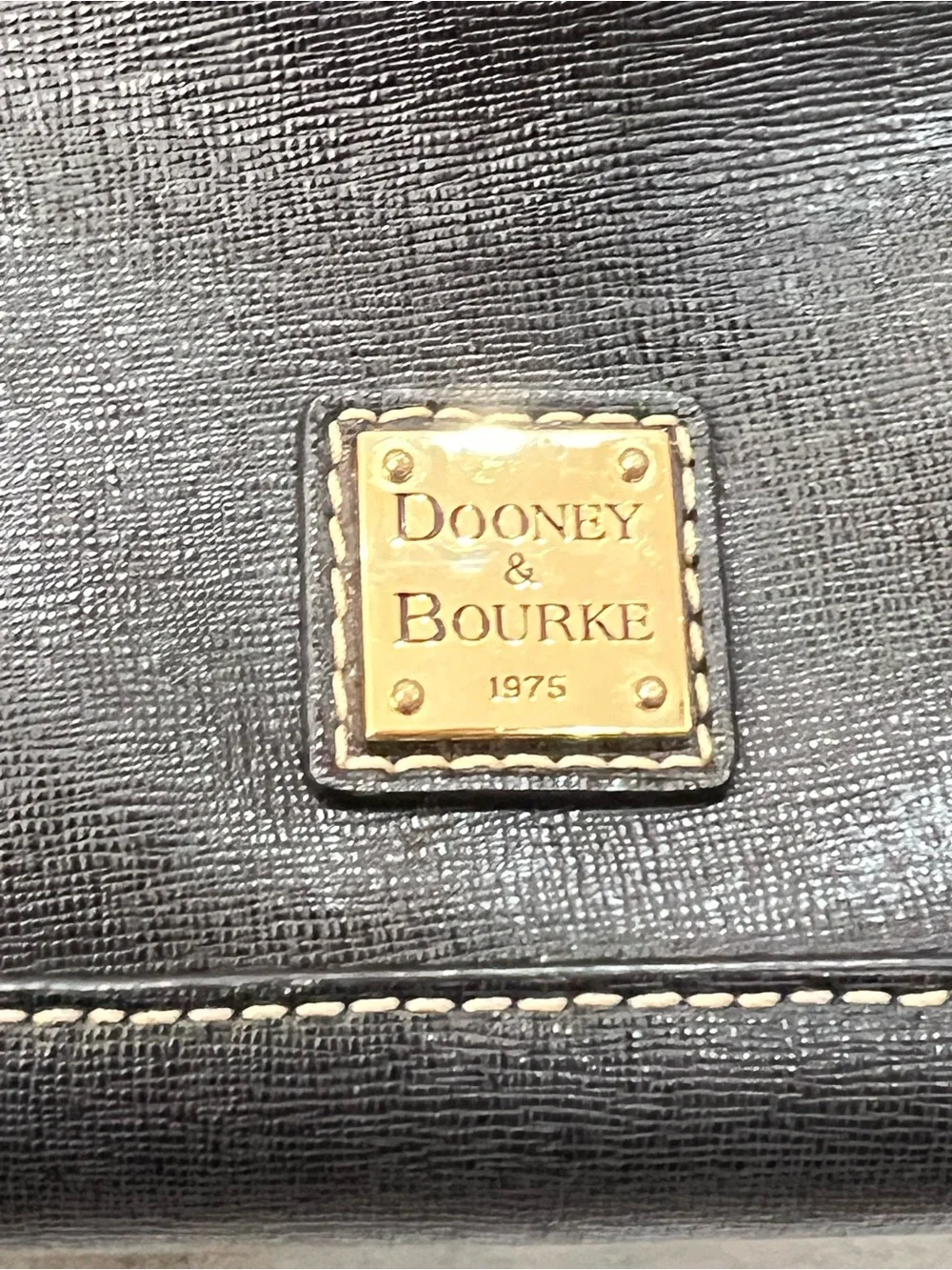 Dooney & Bourke Black Pebble Grain Leather Zip Zip Satchel